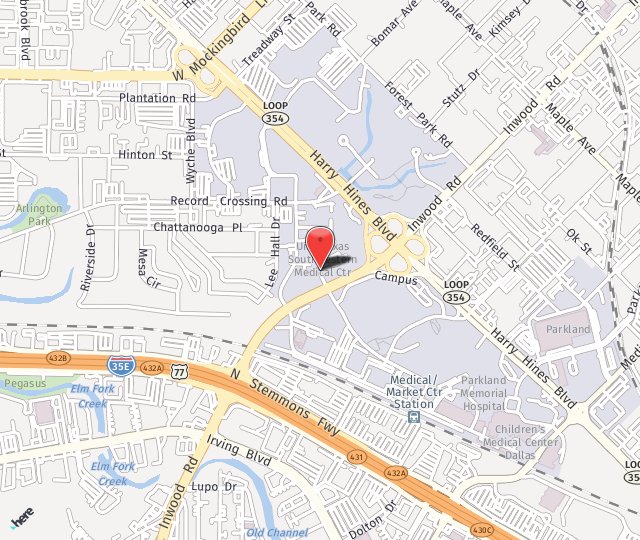 Location Map: 1801 Inwood Road Dallas, TX 75390